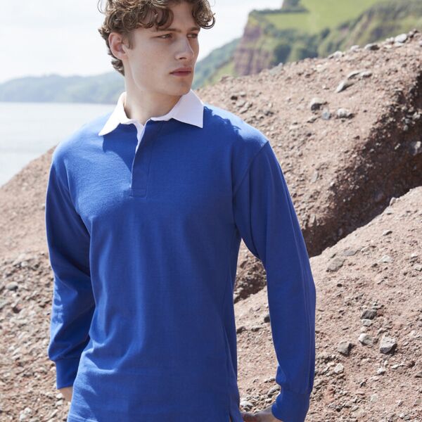 Long Sleeve Plain Rugby Shirt Thumbnail